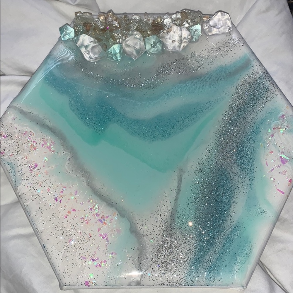 Set of 3, resin art paintings for sale!